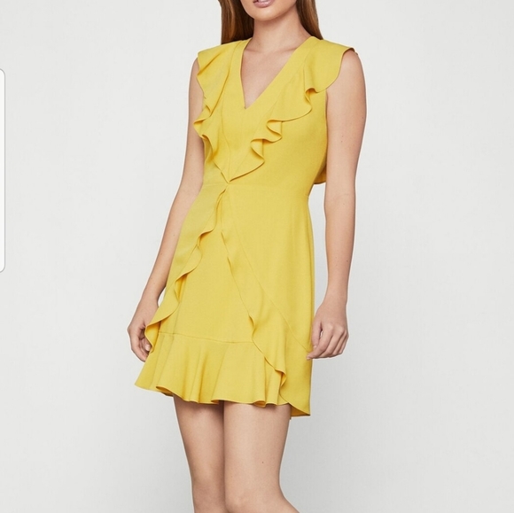 bcbg tyrah sleeveless ruffle dress